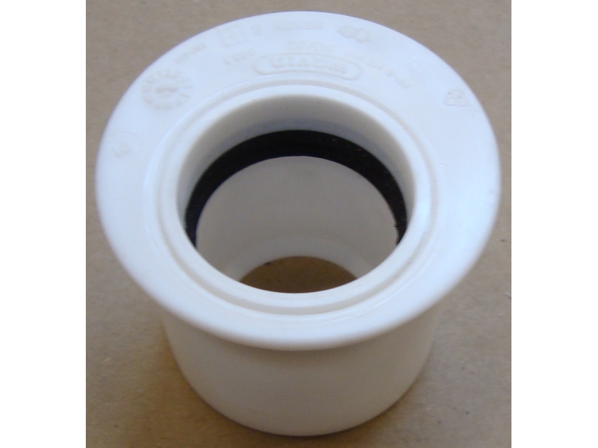 50 x 32 mm Wafix PP reduktion kort hvid