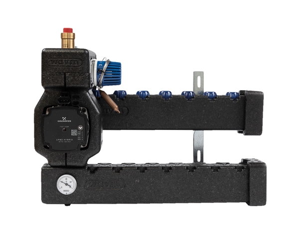 Wavin Midishunt 6kreds ,Isoleret, Med Grundfos UPM3Hybrid 15-70 pumpe