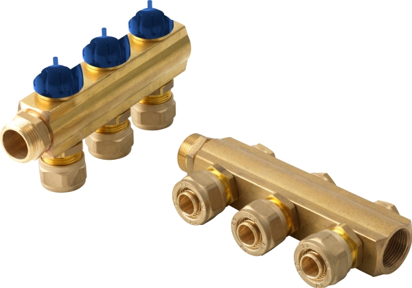 3/4" x 1-vejs Tigris fordelerrrsst, messing - Wavin
