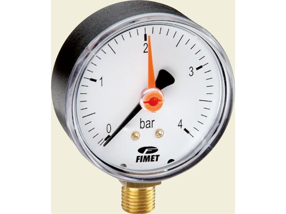 MANOMETER Ø80 X 1/2 0-6 BAR NEDADVENDT TILSLUTNING TIL VARMEANLÆG