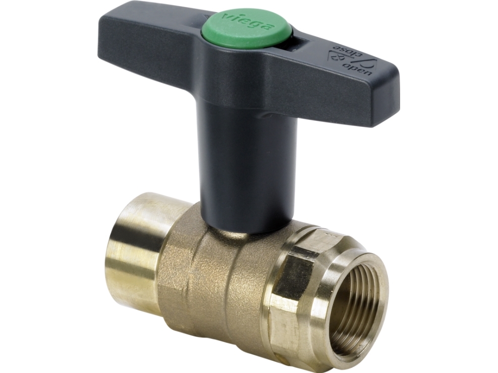 Viega Easytop kugleventil rødgods 1½ RF kugle, driftstryk max. 1,6 MPa (PN 16) driftstemperatur 90° Peak max 110°C