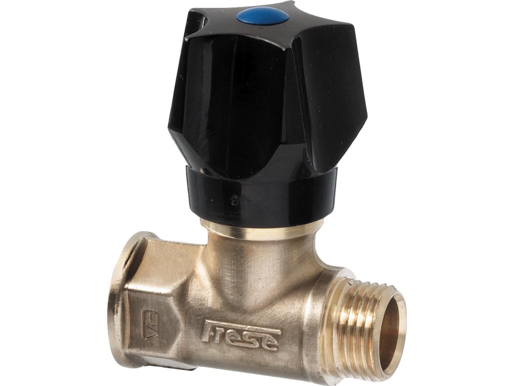 Frese Stopventil Blå/rød med kontraventil, muffe/nippel 3/4''