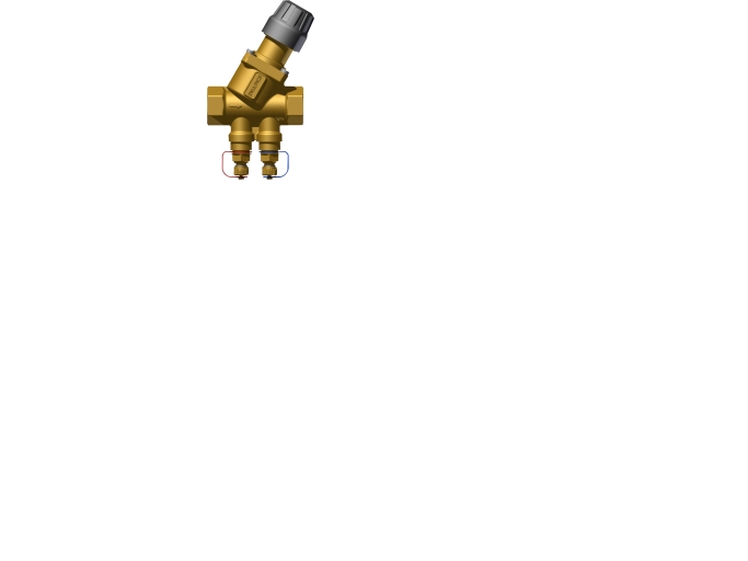 Frese Optima Compact reguleringsventil DN15, high. M/M. 100-575 L/h. Slaglængde 2,5 mm, med trykudtag