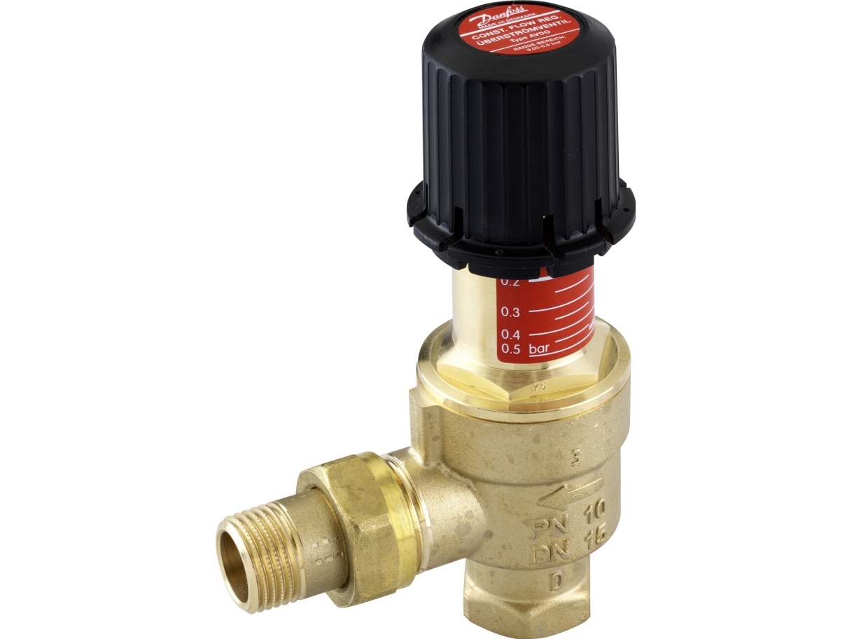 DANFOSS AVDO 20 muffe/nippel, vinkelløbende, indstillingsområde: 0,05-0,5 bar, tilslutning Rp 3/4 - R 3/4