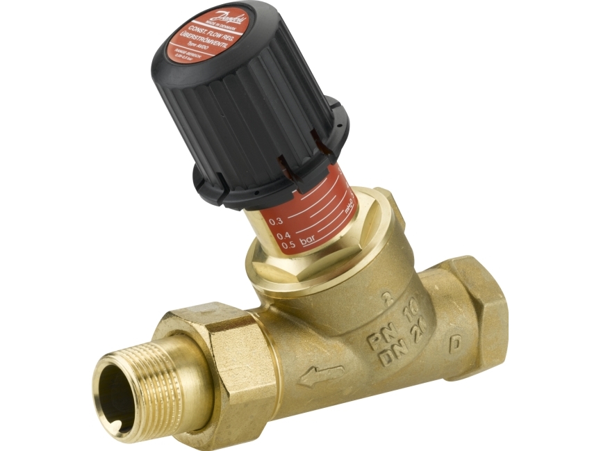 AVDO overstrmningsventil, ligelbende, Rp 1", R 1", DN 25, 0,05-0,5 bar