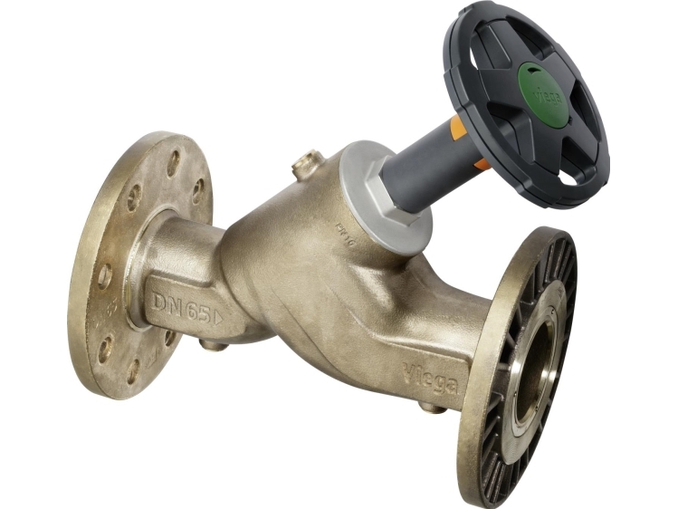 Viega Easytop KRV skråsædeventil, brugsvand, varme, 65 mm