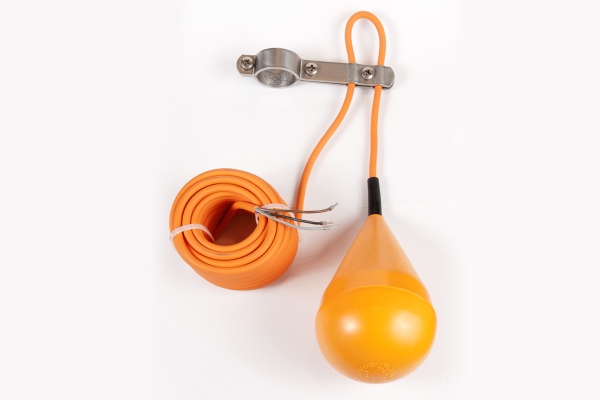 Grundfos Niveauafbryder - for sort spildevand. dråbeformet. 10m kabel. Beslag medfølger ikke.