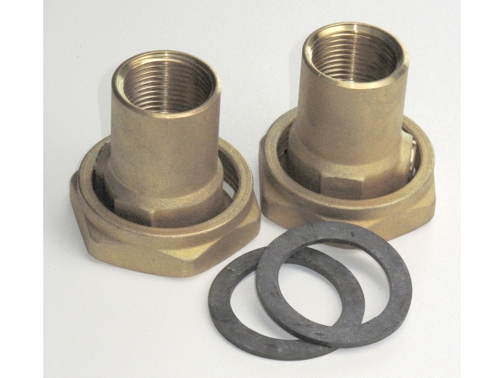 Unionsst af messing med omlbere og muffer samt indbyggede kugleventiler, ?1" x ??" (DN25) - Grundfos