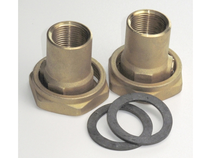 Unionsst af messing med omlbere og muffer samt indbyggede kugleventiler, ?1" x ??1" (DN25) - Grundfos