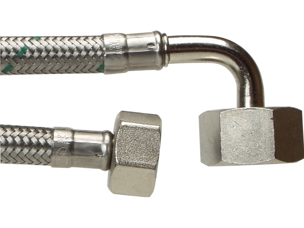 Neoperl Softpex tilslutningsslange 1500 mm. 1/2 L x 3/4 V. Rustfri flet. Koldt & varmt vand. NEOFLEXSPX DN8