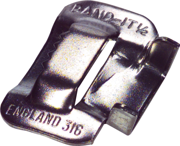 BAND-IT COMPANY Clips rustfri SS201 1⁄2 (12,7mm) C254 For kabelbånd C204 - (100 stk.)