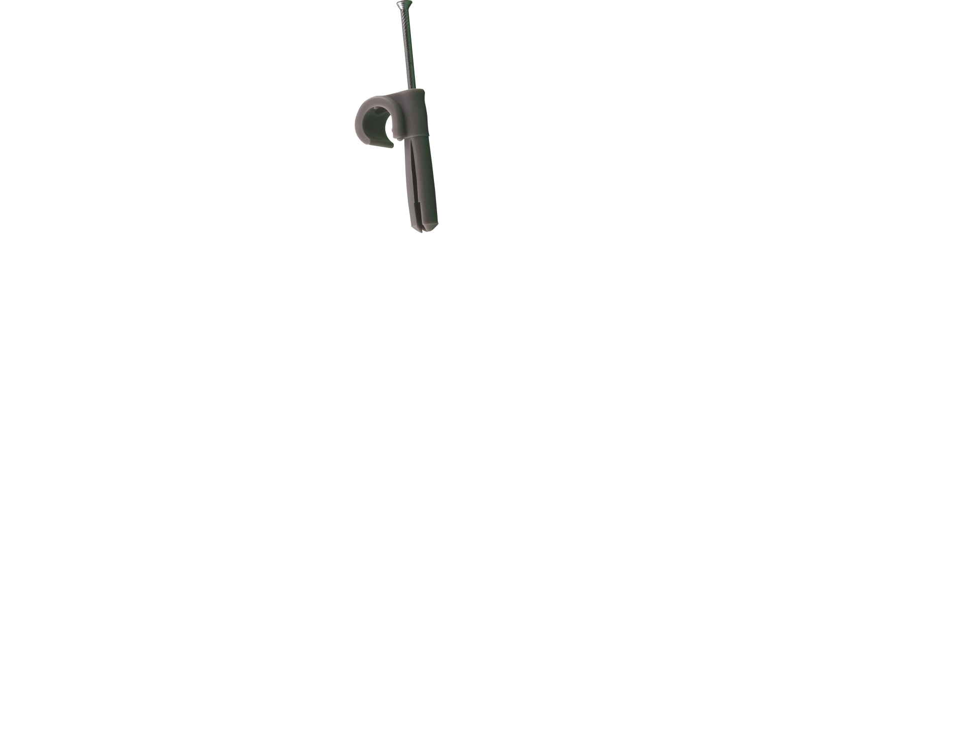 Mepac plugclip med søm for kabel 8-11 mm. Grå. Bor Ø 5,5 mm - (100 stk.)
