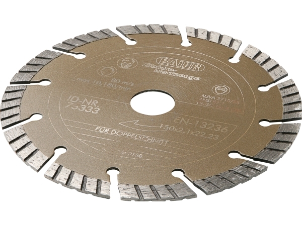 BAIER Diamantskive (guld) Ø150x22 mm Universalskive for skæring i materialer som tegl, gasbeton, beton etc.