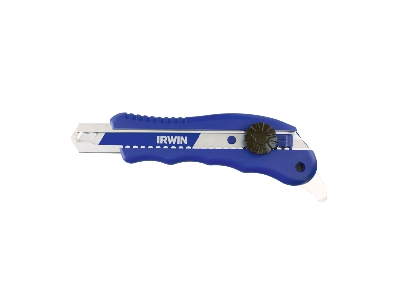 Irwin 18 mm knæk-af kniv med tæppehage og Låseskrue