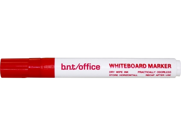Whiteboardmarker rød. Konisk spids med 1 til 3 mm skriftbredde. Næsten lugtfri pen. Gitffri med pennekrop i ABS plast.