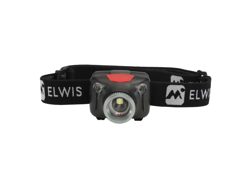 Elwis PRO Catch H430 pandelampe 430 & 50 lumen zoom rødt nattesyn LED foran silikone pandebånd 3 x A