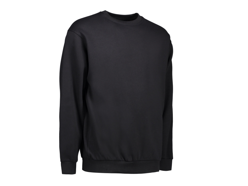 ID IDENTITY Sweatshirt med rund hals. Rib ved hals samt rib ved ærmeåbninger og bund. Blød, børstet inderside. Sort, størrelse XL