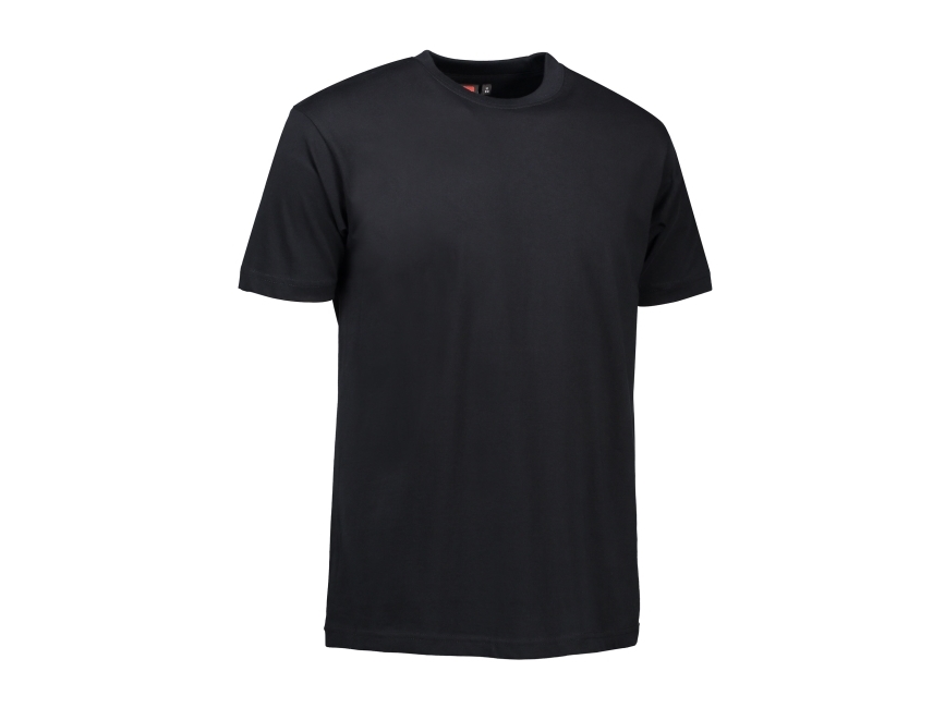 ID IDENTITY T-shirt T-TIME® med rund hals, fire-lags halsrib og nakke- og skulderbånd. Sort Størrelse XL