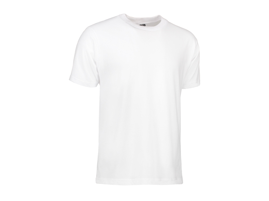 ID IDENTITY T-shirt T-TIME® med rund hals, fire-lags halsrib og nakke- og skulderbånd. Hvid Størrelse L