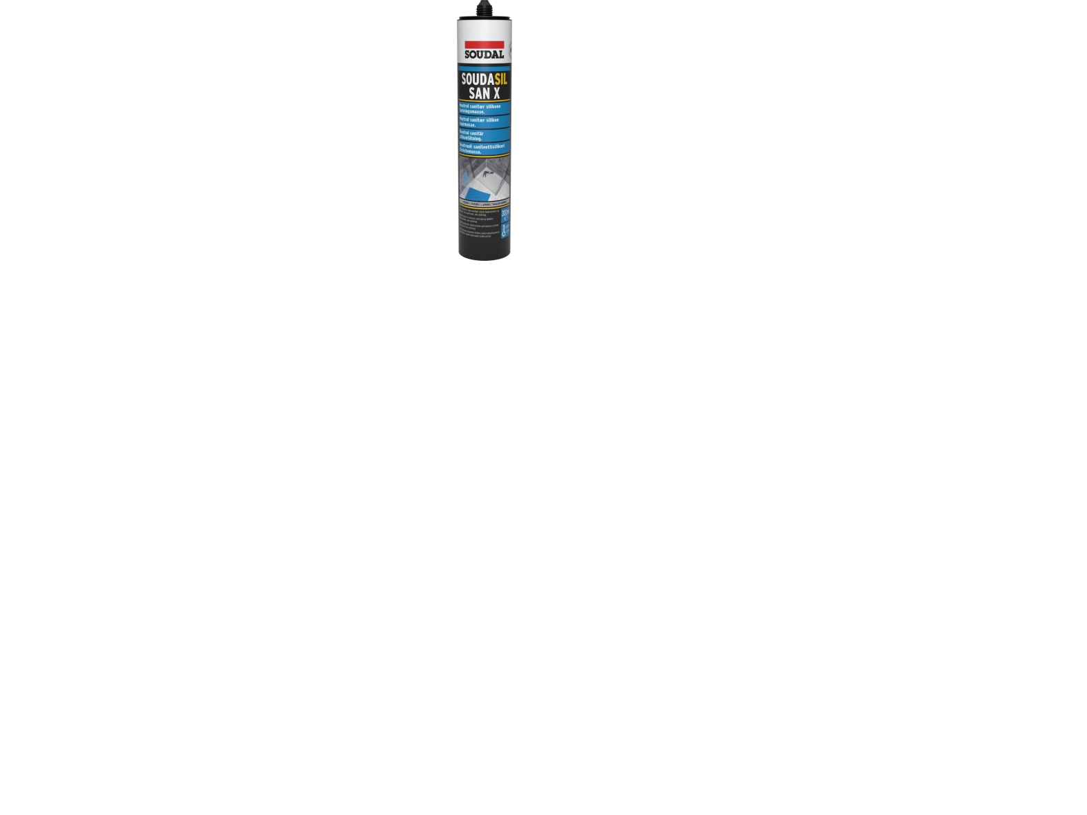 Sanitetssilikone fugemasse, 300 ml, lys gr - Soudal