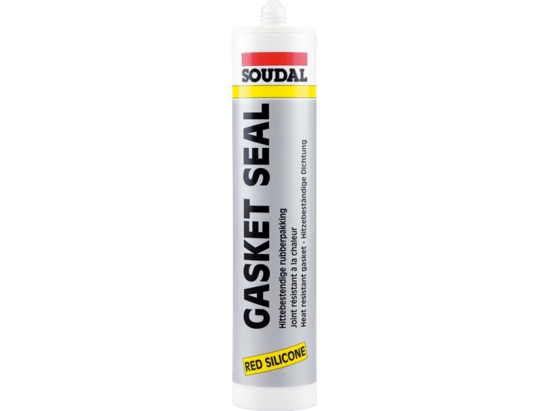 SOUDAL Gasketseal 310ml paknings silikone til opbygning af varmeresistente pakninger i pumper, motorer, varmesystemer og køkkenmaskineri.