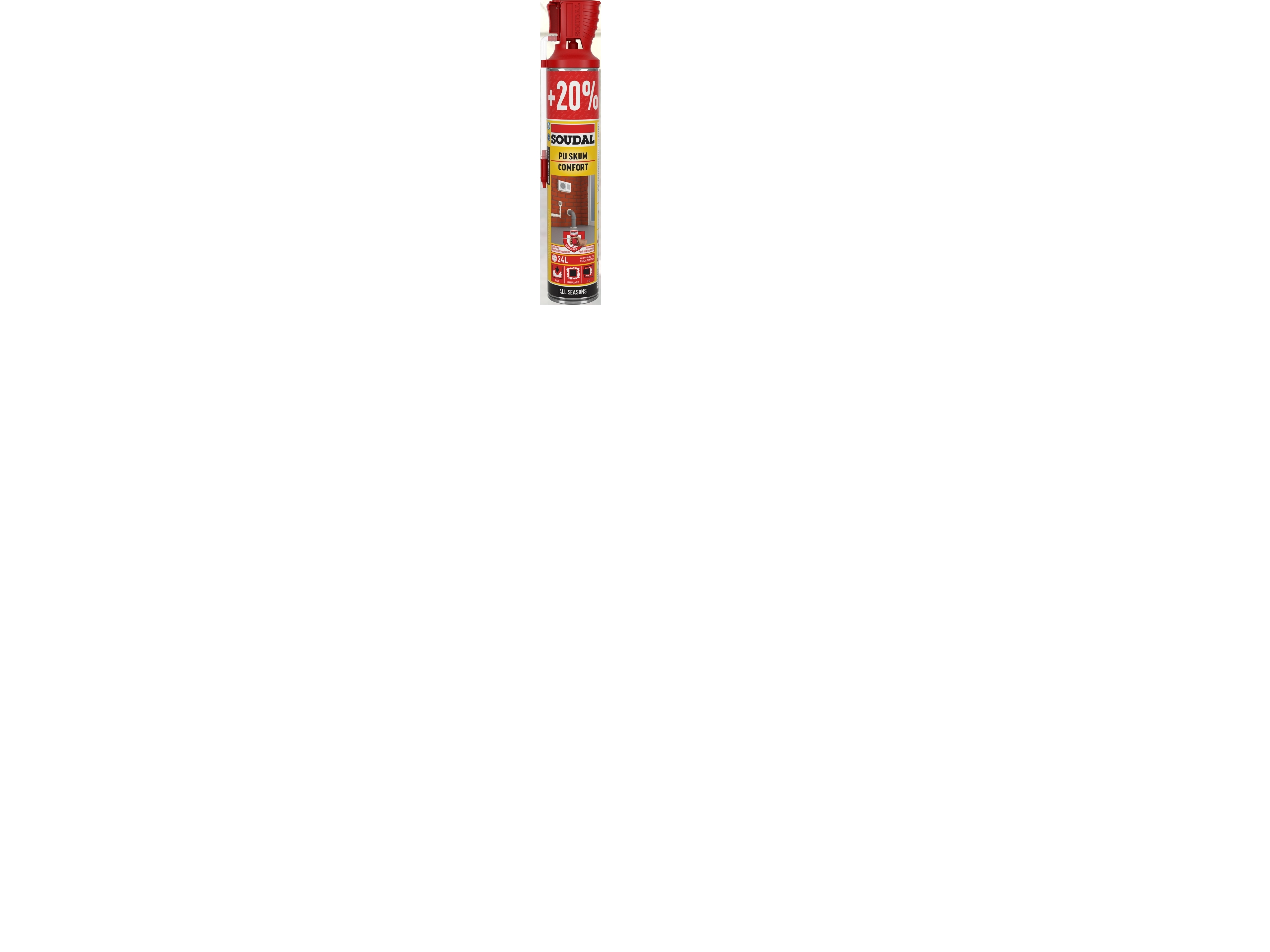 SOUDAL Soudafoam Comfort 720ml er en helårsskum til udfyldning/isolering