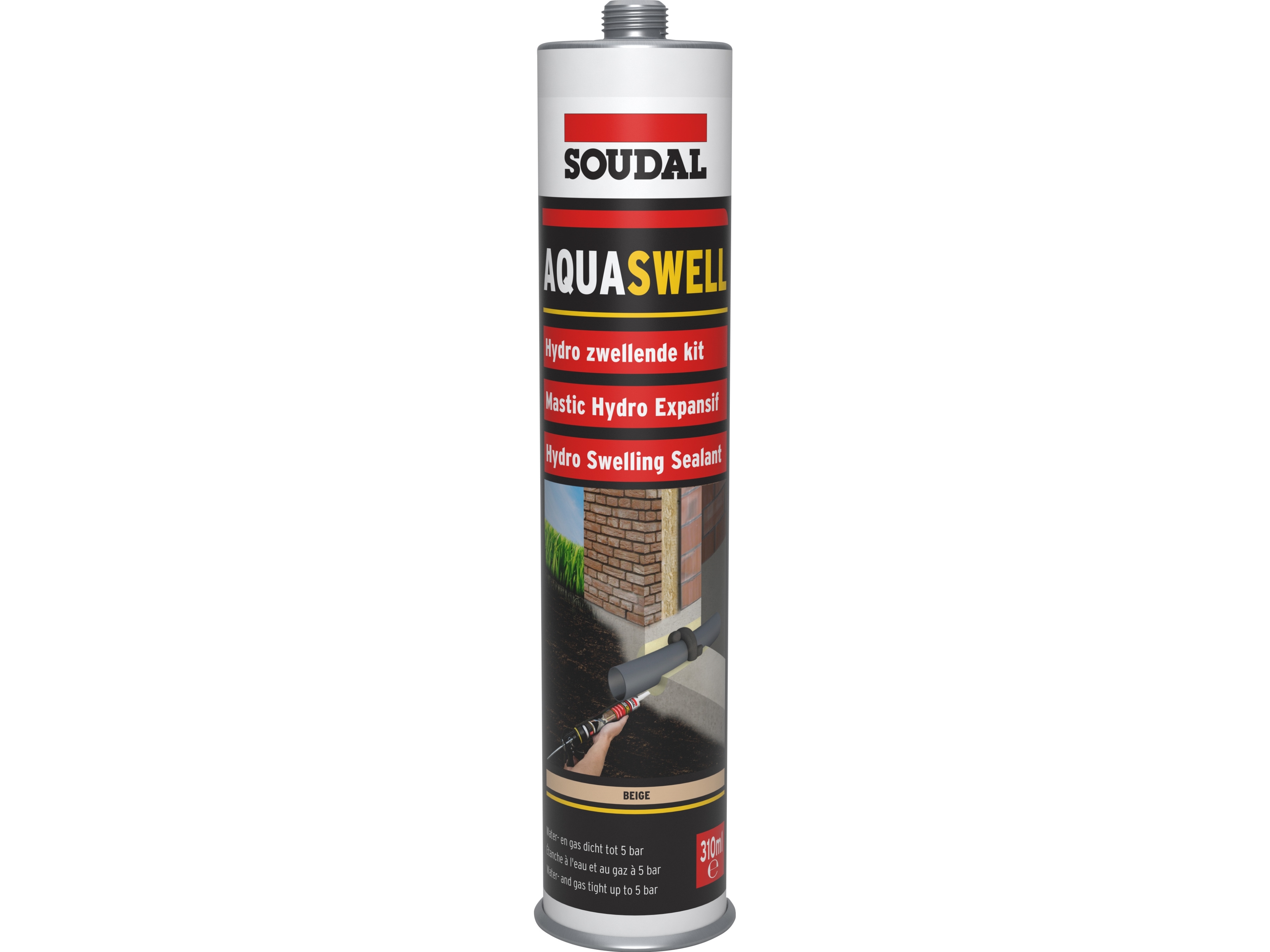 Fugemasse 310ml Soudal Aquaswell. Vand/gastæt