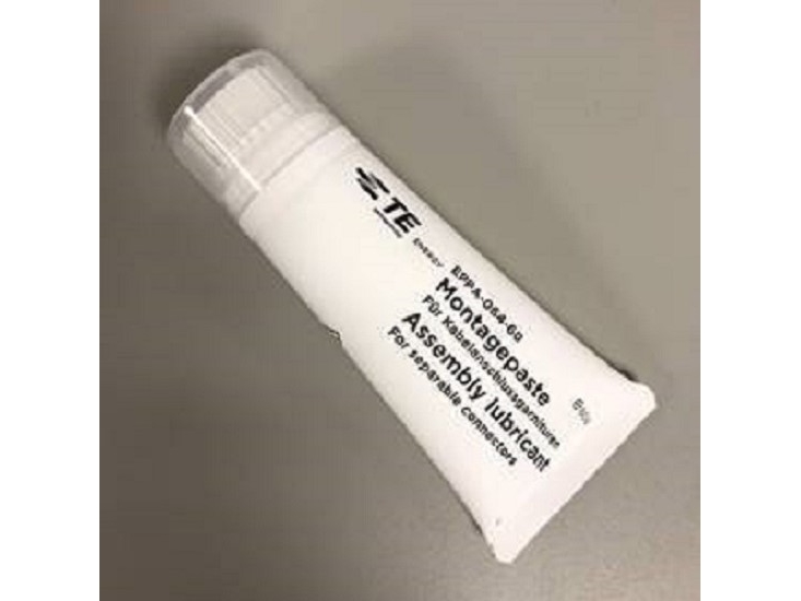 TE CONNECTIVITY Silikonefedt. Plasttube til 60g fedt. Tube med svampetop og hættelukning.