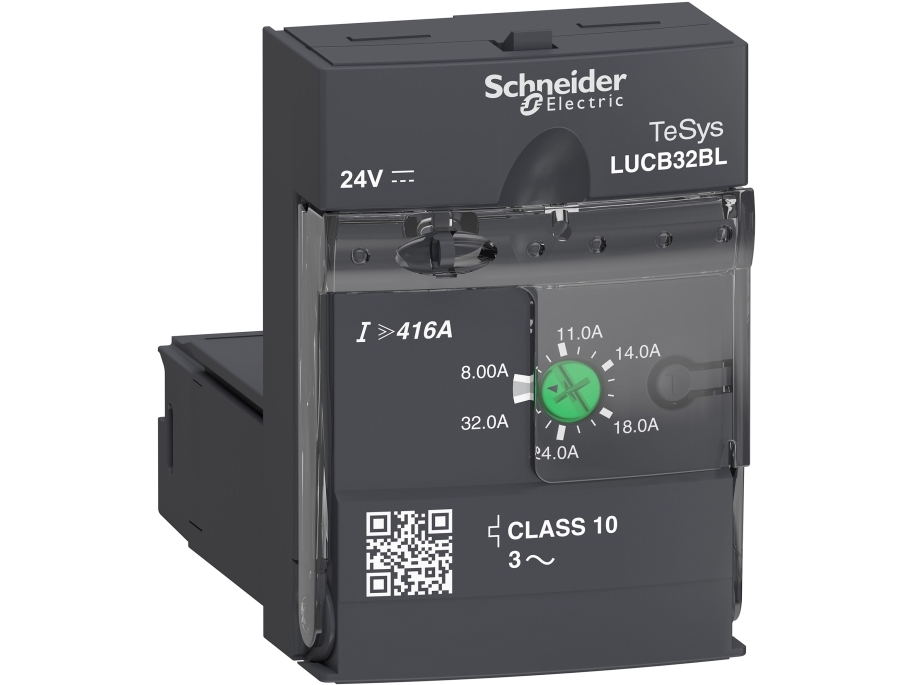 SCHNEIDER ELECTRIC Strømmodul 8-32A med testk.anp. Styrespænding 24VDC, for TeSys motorstarter modul U
