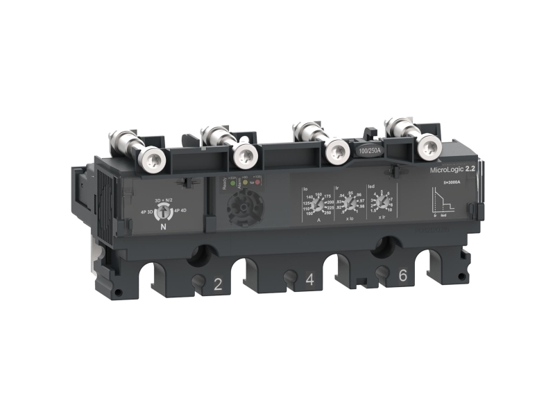 SCHNEIDER ELECTRIC Strømrelæ MicroLogic 2.2 for ComPacT NSX 100/160/250 maksimalafbrydere, elektronisk, mærkestrøm 100A, 4 poler 4 beskyttede