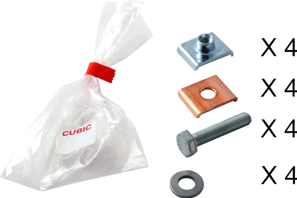 Cubic Schraubenset Für S2000 / S2000d, Für 10X10 Mm Cu-Schiene. Bolzen 10X40 Mm