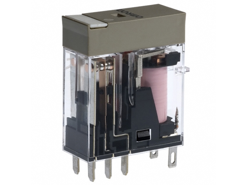 Relæ, plug-in, 8-polet, DPDT, 5A, Mech & LED-indikatorer, label facilitet, 230 VAC G2R-2-SN 230AC(S)