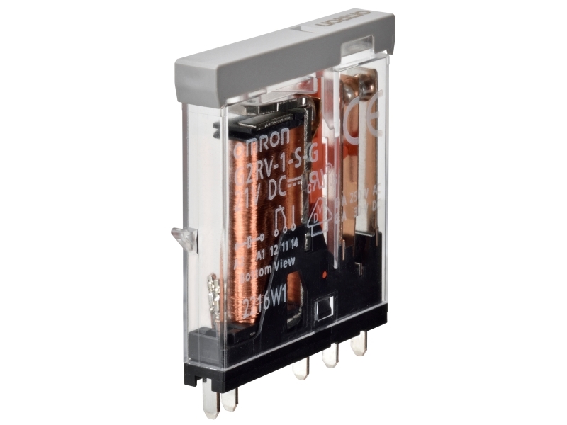 Relæ, SPCO, 6A kontakter, til erstatning i G2RV-SR * 00 24DC eller 24 VAC/DC G2RV-1-S-G DC21 BY OMB