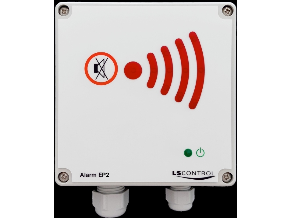 LS CONTROL VentilationAlarm EP2 (ES1162) 24V, multifunktionsalarm med indbygget tryksensor 9-2500 Pa og 0-10V signal til ekstern sensor.