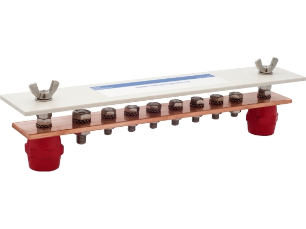Dan-Delektron Potentialudligningsskinne 808 40x5 mm Cu-skinne med M8 og M10 bolte