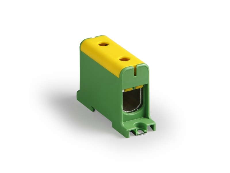 Ensto Gennemgangsklemme Enkel Gul/Grøn 35-150Mm² Cu/Al, 20 Nm (35-95Mm²), 30 Nm (120-150Mm²) Ikke Pe Klemme