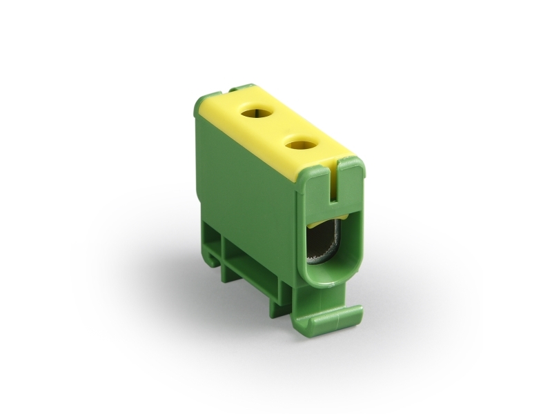 ENSTO Gennemgangsklemme enkel gul/grøn 2,5-50mm² kobber, 6-50mm² Alu, 4 Nm (2,5-4mm²), 12 Nm (6-50mm²) ikke PE klemme