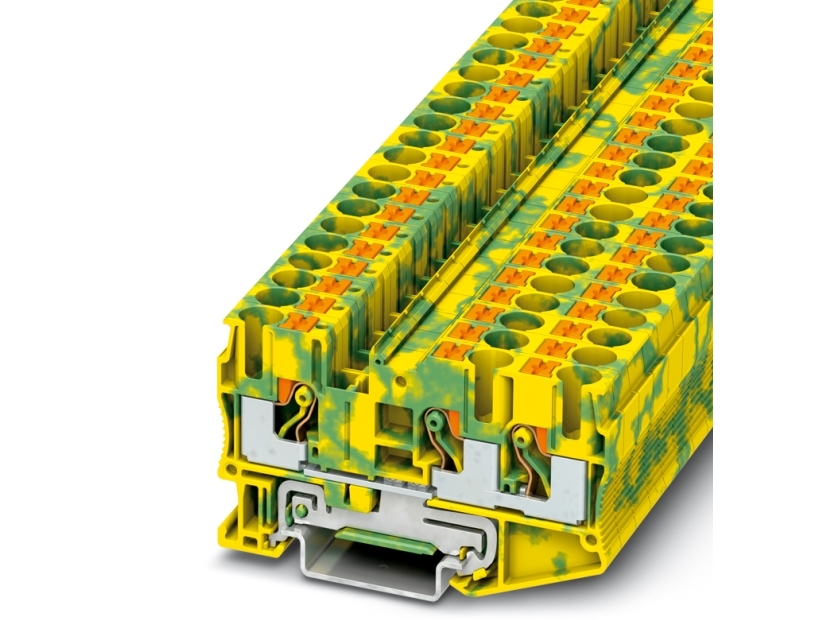 PHOENIX CONTACT Jordklemme, Push-in-tilslutning, tværsnit:0,5 mm² - 10 mm², AWG: 20 - 8, bredde: 8,2 mm, højde: 42,2 mm, farve: grøn/gul