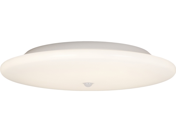 LED-Plafond Moon Slim PIR 255, 3000 K/4000 K via DIP-switch. 1180 lm, Ra80, 3SDCM, 12,5 W, IP44, 230 V. PIR-sensor.