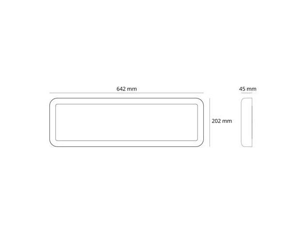 SG ARMATUREN Sense Surface 640x200 Hvid 1830lm 2700K Ra>80 Bagkantsdæmp