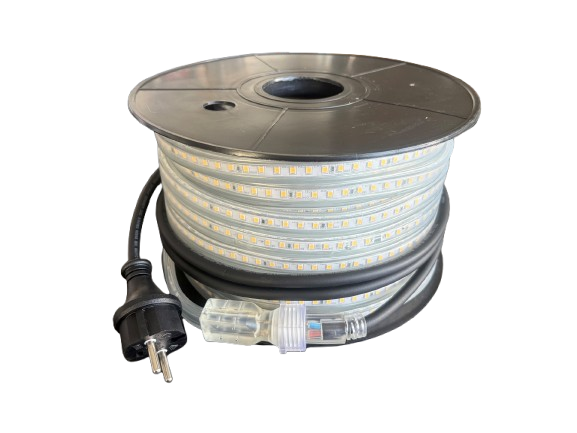 LIT230 SNAP STRIPS IP67 230V 4000K 25M med Snap-tilkobling og med 2m. tilslutningskabel