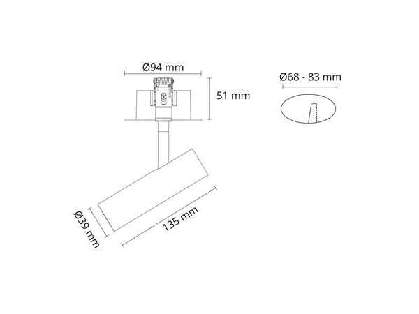SG ARMATUREN Tube Micro R Hvid 700lm 3000K Ra 98 Bagkantsdæmp