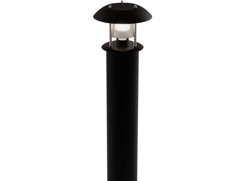 DeKANON Pullertarmatur f/Ø133mm mast. Sort RAL 9005. E27 Fatning. Klasse I. IP44. IK10.