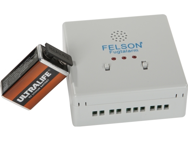 Felson fugtalarm model 5030ti med relæ og 9v lithium batteri