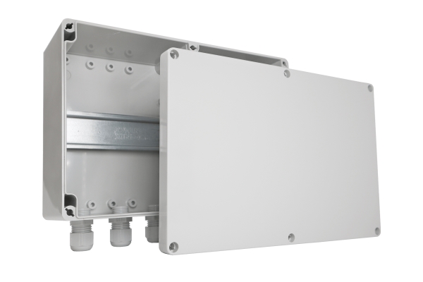 PROFORT Kasse IP65, for multiGuard DIN4, DIN6 og DIN9. Med DIN-skinne. 240x160x90mm.