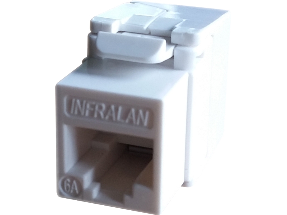 INFRALAN Konnektor kat 6A UTP keystone, tool-less, farve: hvid