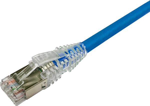 NETCONNECT Patchkabel kat 6A S/FTP PiMF, længde: 1,5 m farve: blå med LSZH kappe