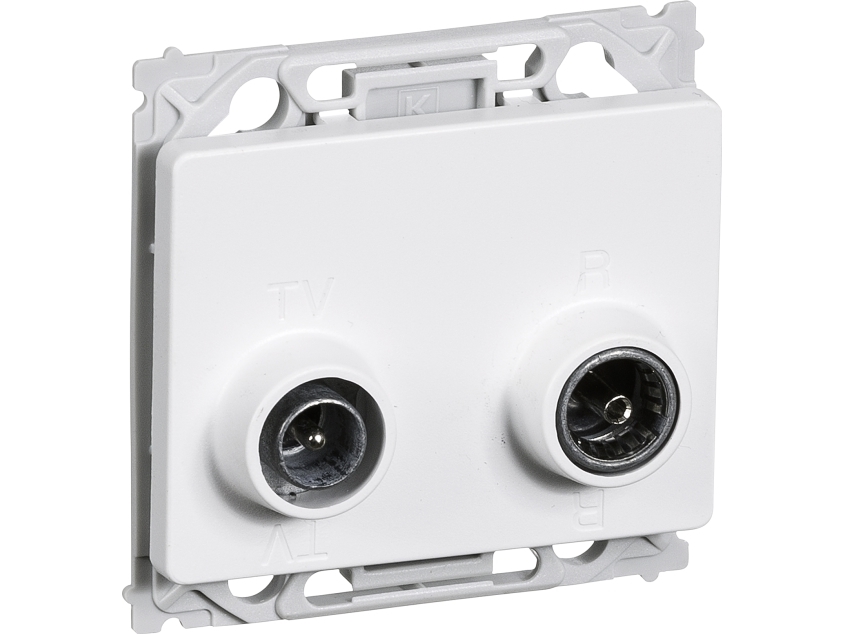 LK OPUS 66, Antenneudtags slutdse til TV og FM radio (TD301), 1 modul, hvid - Lauritz Knudsen
