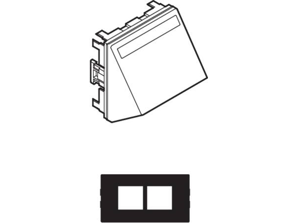 CLIC'LINE Dataudtag for 2x Actassi RJ45, 1½ modul vinklet, hvid