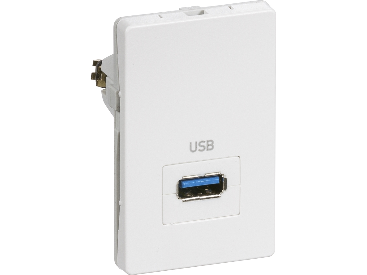 LAURITZ KNUDSEN FUGA® passivt USB 3.0 udtag 11⁄2 modul, T3 Farve: hvid